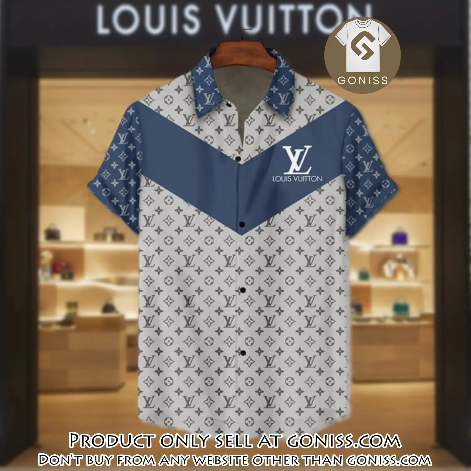 Lv louis vuitton luxury hawaiian shirt & short set lhs1190 gn5733056